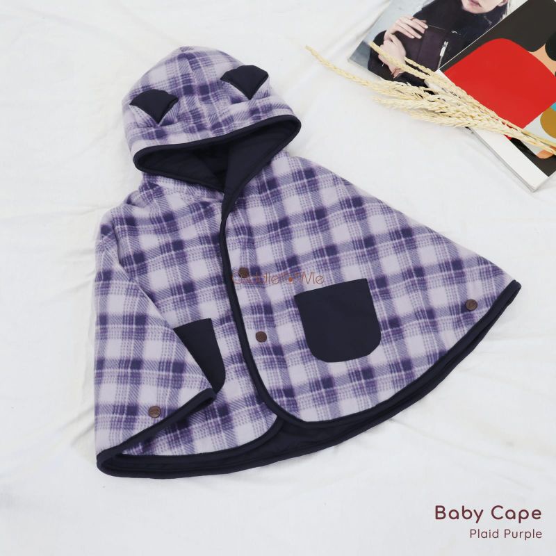 CuddleMe Baby Cape Original Cuddle Me Jaket Mantel Anak Bayi Balita Laki Laki Perempuan Boy Girl Cowok Cewek 0 6 12 Bulan 1 2 3 Tahun-Plaid purple