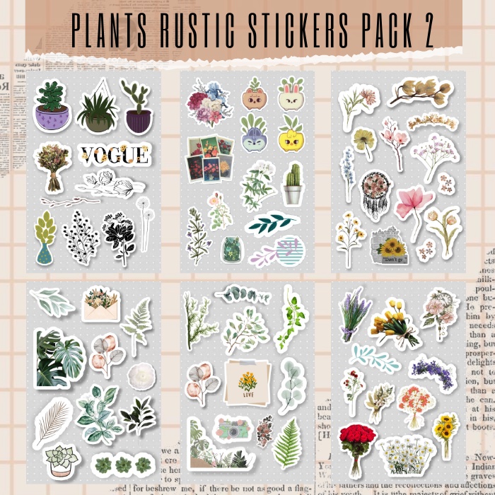

[PART 2] Plants Rustic Stickers | stiker rustic | stiker aesthetic | stiker bunga | stiker aesthetic | stiker hp/laptop/jurnal/scrapbook | stiker murah