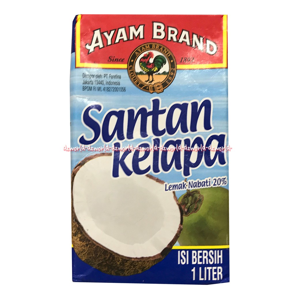 Ayam Brand 1L Santan Kelapa Coconut Milk Tanpa Bahan Pengawet 1 Liter Ayambrand Coconut Instan Santan Santen Instan Siap Pakai Instant