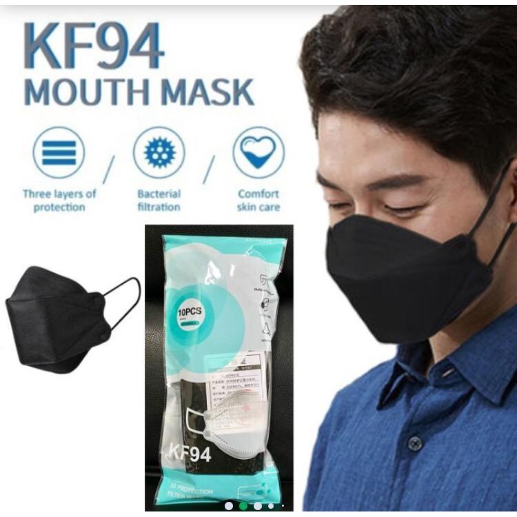 Masker KF94 Hitam isi 10pcs/Mouth Mask