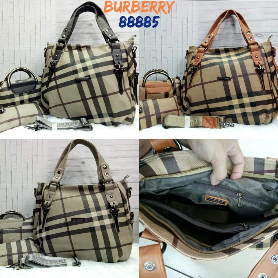 Tas Wanita Burberry 88885 plus 2 dompet ukuran 32x28 cm Hand Bag Shoulder Bag BISA BAYAR DITEMPAT.!!