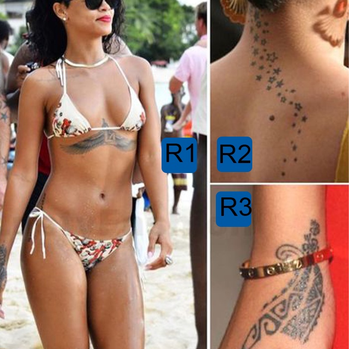 Stiker Tato RIhanna Temporer Anti Air / Tattoo Temporary Artis Waterproof Stiker