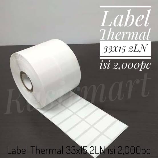 LABEL/STIKER THERMAL/BARCODE/HARGA 33X15 UNTUK PRINTER POSTEK C168/BI428/XP420/CP2140/XP365/XP360