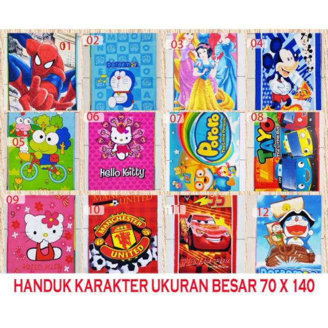 Handuk Motif Lucu Besar [BISA COD 1KG MUAT 5]  Ukuran 70 x 140 / Handuk Microfibe Mandi Lembut