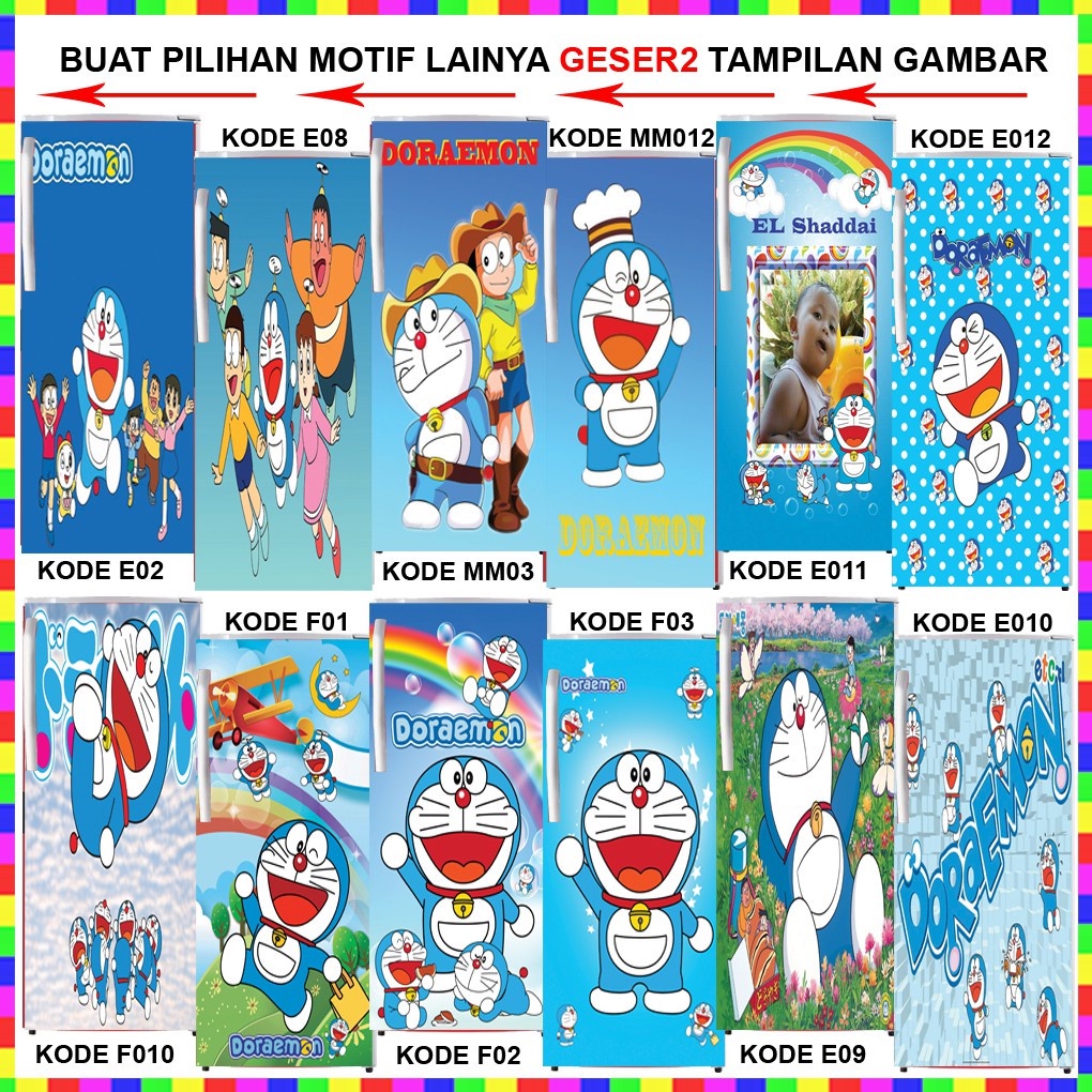 Stiker Kulkas 1 Pintu Motif Doraemon