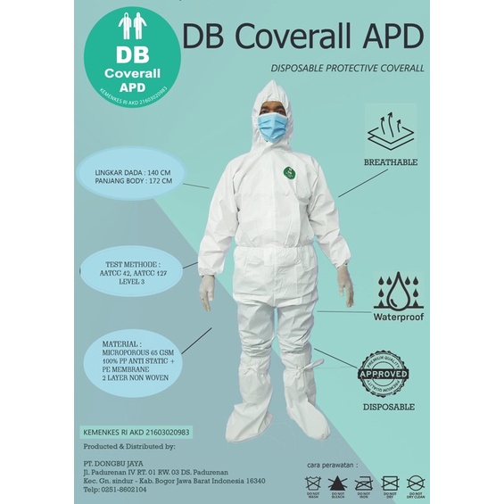 Jual Baju Apd Hazmat Suit Apd Alat Pelindung Diri Coverall