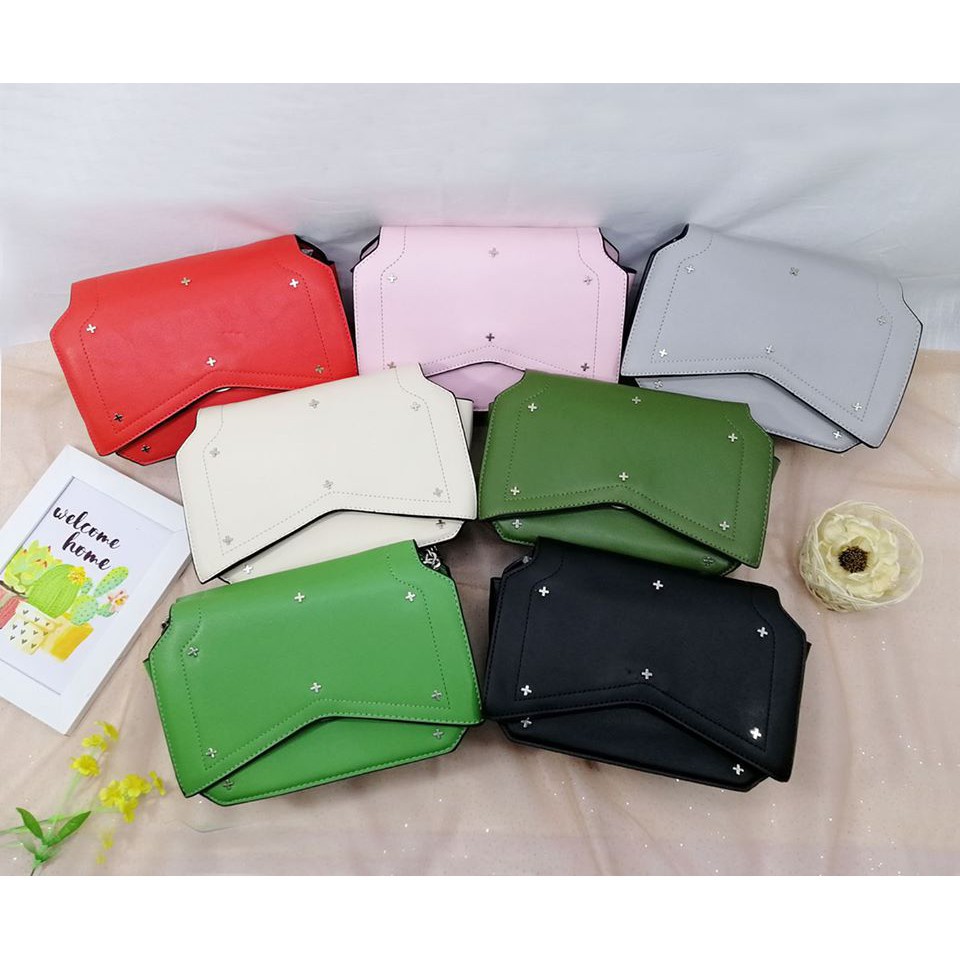 Bag star square - 2 skat ruang - tali kombinasi Quality import BH-472