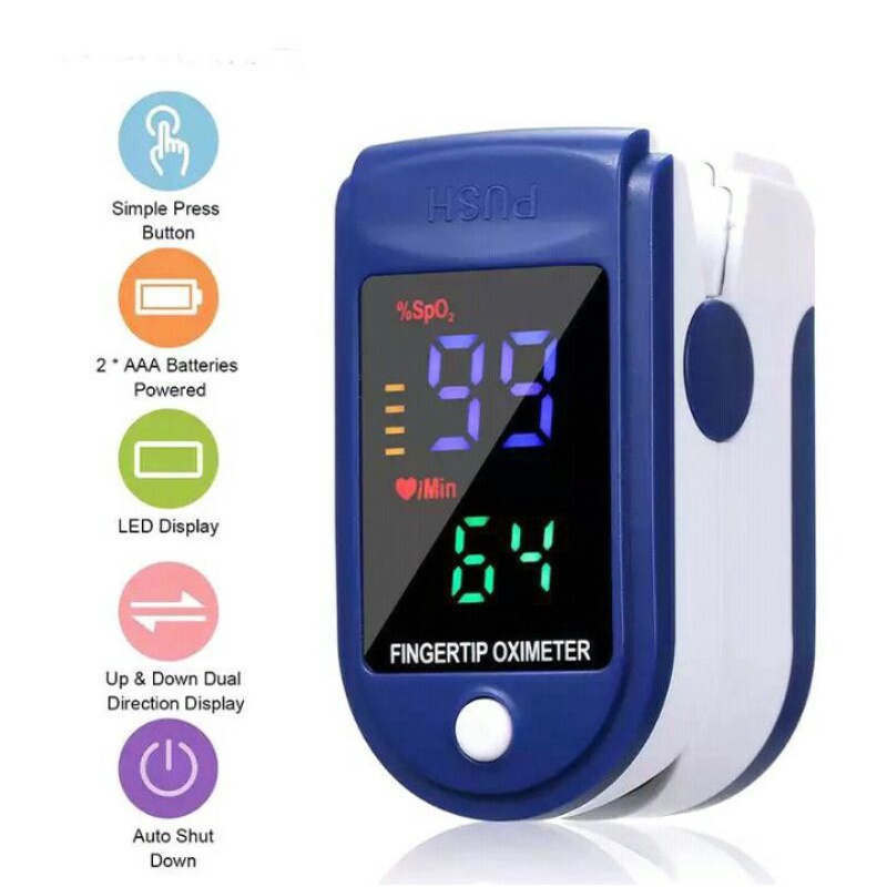 FINGERTIP PULSE OXYMETER FINGERTIP OXIMETER SPO2 LED FULL COLOUR LK87 LK88 ORIGINAL PREMIUM GROSIR TERMURAH