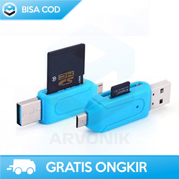 ADAPTER OTG 2 IN 1 USB CARD READER PEMBACA MICRO SD UNIVERSAL MURAH