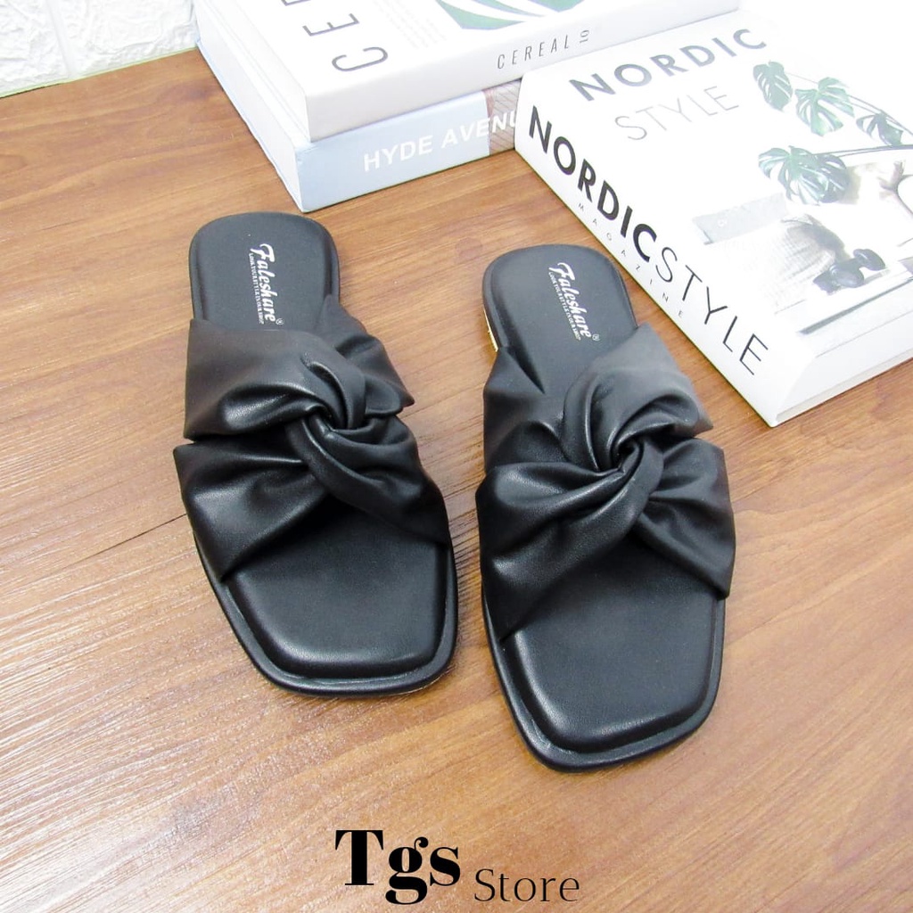 Sandal Wanita Flat Silang Kerut NG-18