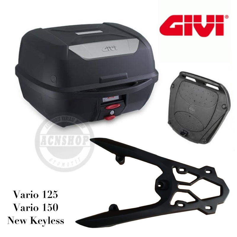 Box Motor Top Box Givi E-43 Ntl + Bracket Box Honda Vario 125 150 New