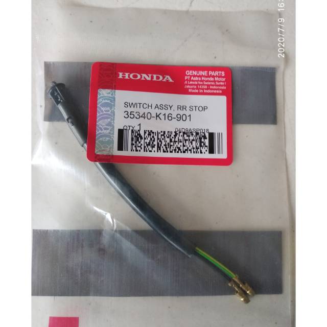 Switch Rem Kiri Belakang Honda Scoopy FI 35340-K16-901 ORIGINAL