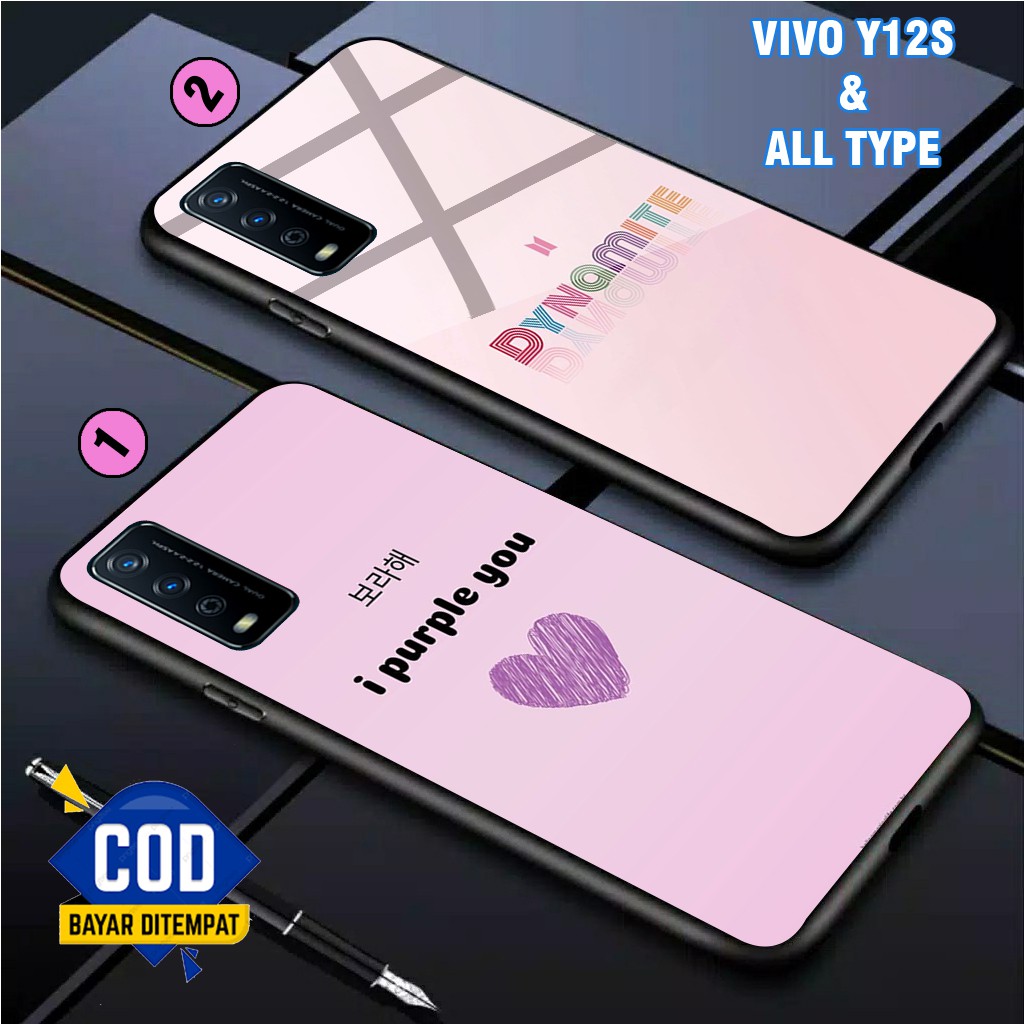 S30 - CASE GLOSSY BTS/KOREAN FOR VIVO Y12S/Y20/Y20S/Y83/Y16/Y22/Y35/Y27/Y36-CASING-KESING-SILICON-BI