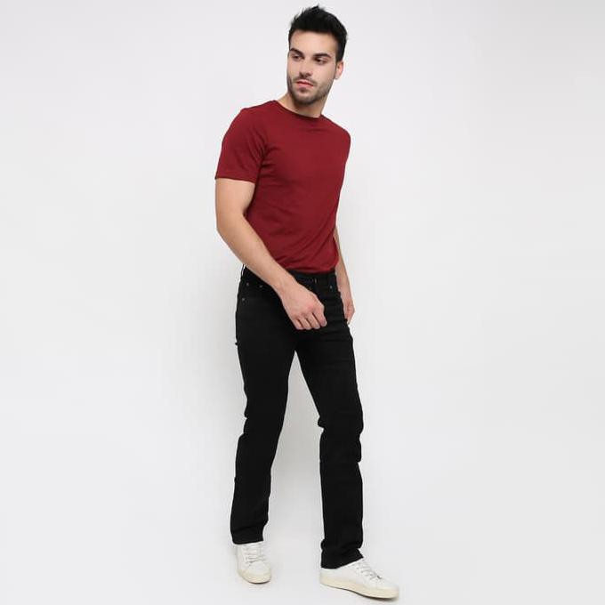 Edwin Celana Jeans 505-05-01 Regular Fit Pria Panjang Hitam V67 New