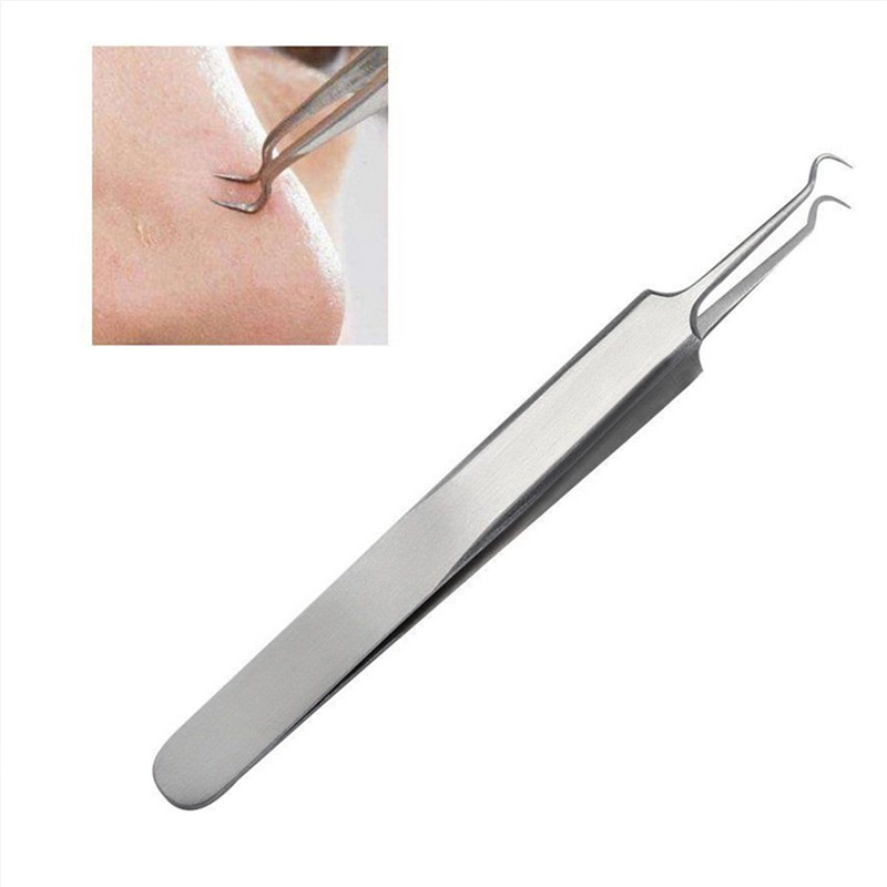 [Bayar Di Tempat]Pinset Stainless Steel Lengkung Lengkung untuk Menghilangkan Komedo Hitam / Jerawat