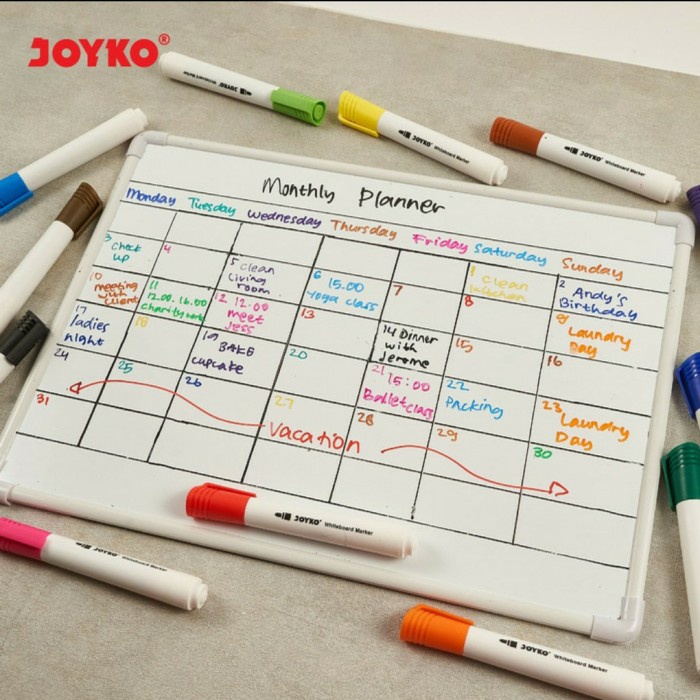 

Hari Ini Spidol / Marker Whiteboard 12 Warna Joyko Wmc-51 Hemat