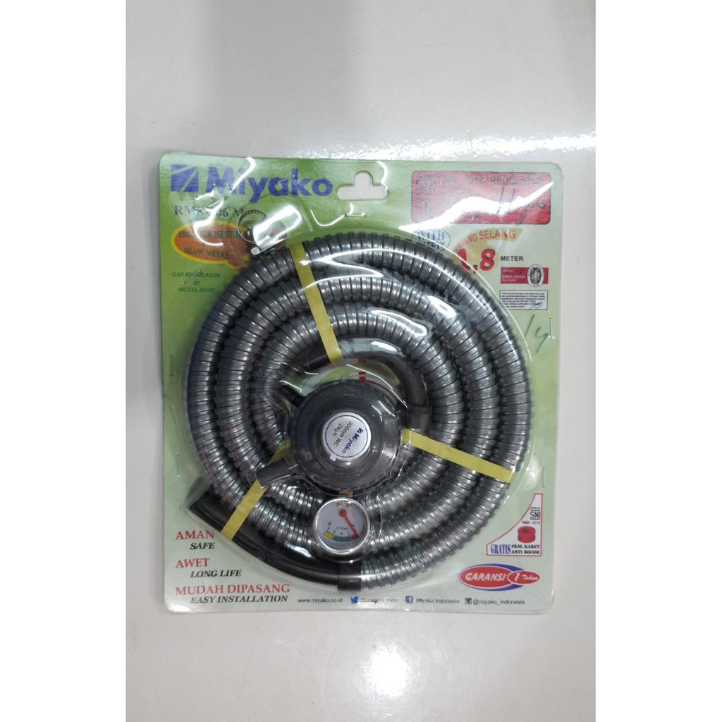 PROMO MURAH MIYAKO RMS206M Paket Selang Regulator Gas destec