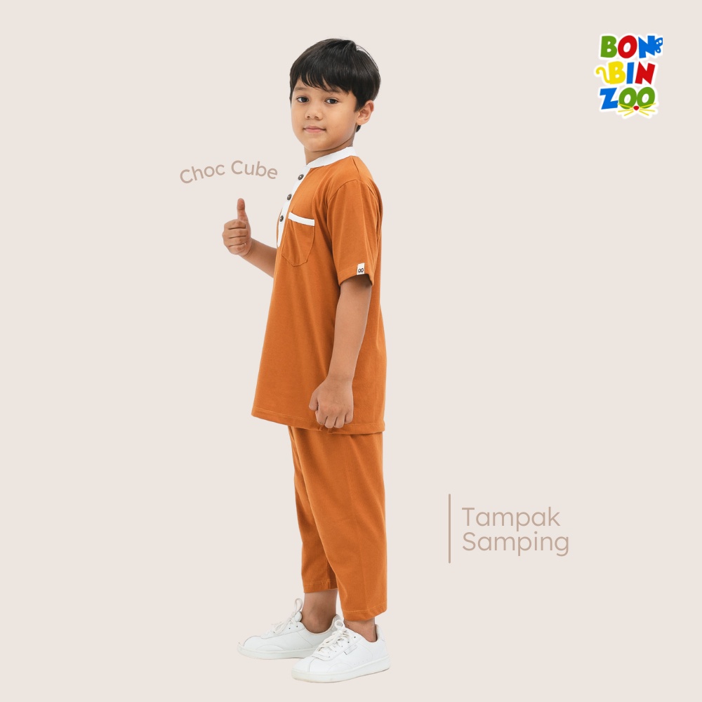 Bonbinzoo Youseff Muslim Koko Set Setelan Baju Muslim Koko Anak Laki-Laki 1-12 Tahun