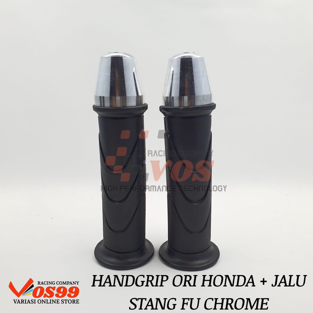 HANDGRIP ORI YAMAHA HONDA PLUS JALU STANG FU CHROME UNIVERSAL