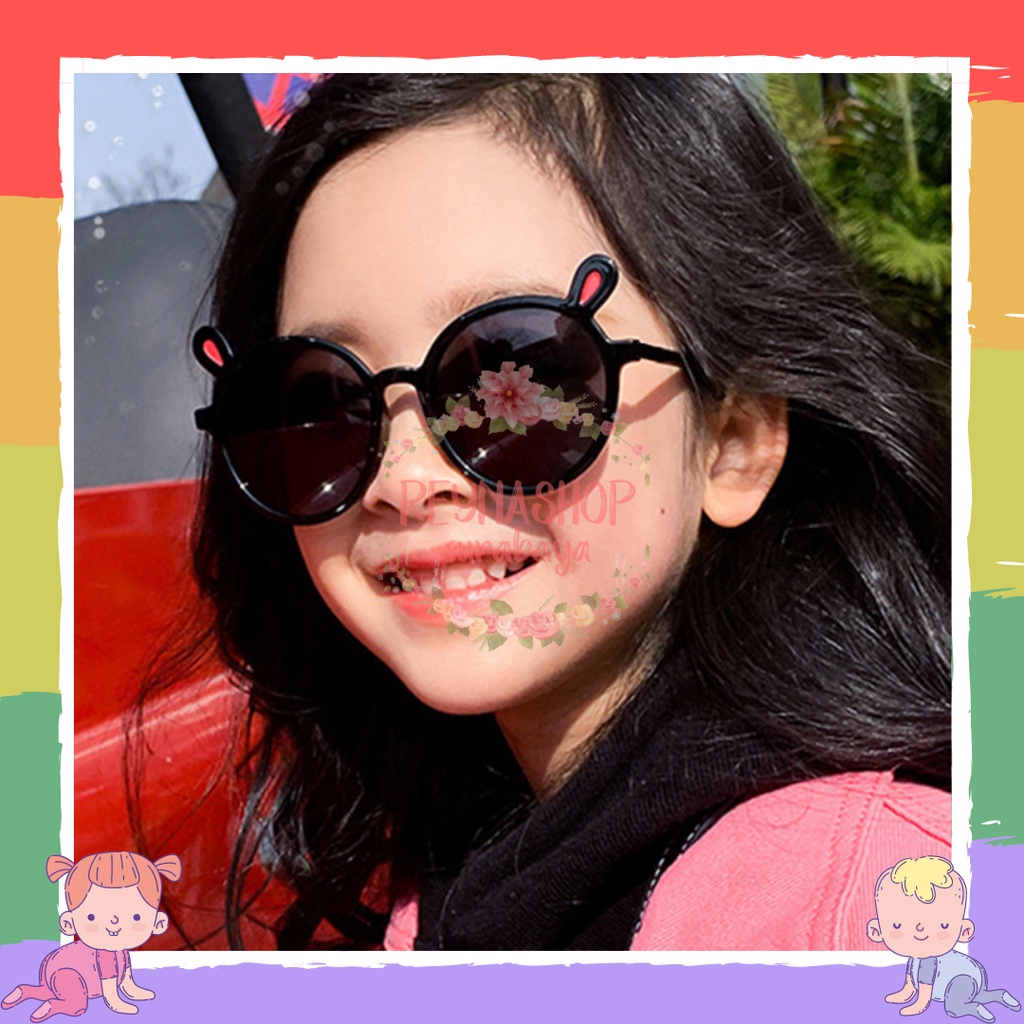 Kacamata Anak New Trend/Fashion Anak Terbaru Telinga Kelinci Transparant Anti Blue Light Kacamata Hitam High Quality Import