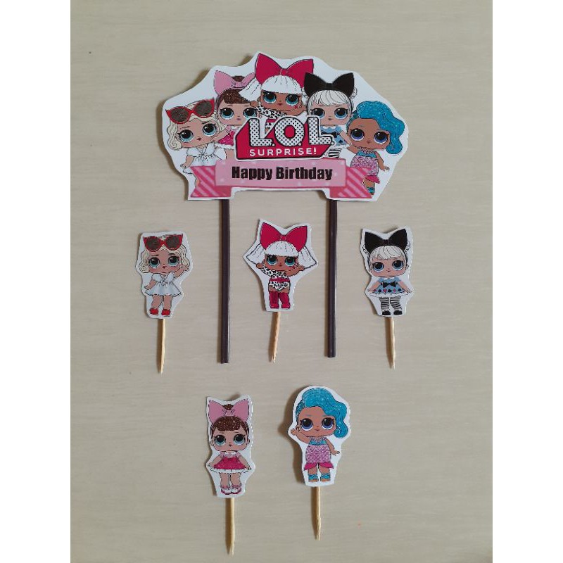 CAKE TOPPER LOL / HIASAN KUE LOL / TOPPER KUE HAPPY BIRTHDAY