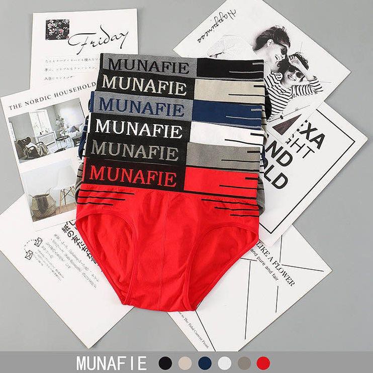 BRGUNIK CD Munafie Bisa COD Baru dikirim jakarta Pakaian Pria Bentuk Segitiga Underwear Man B043