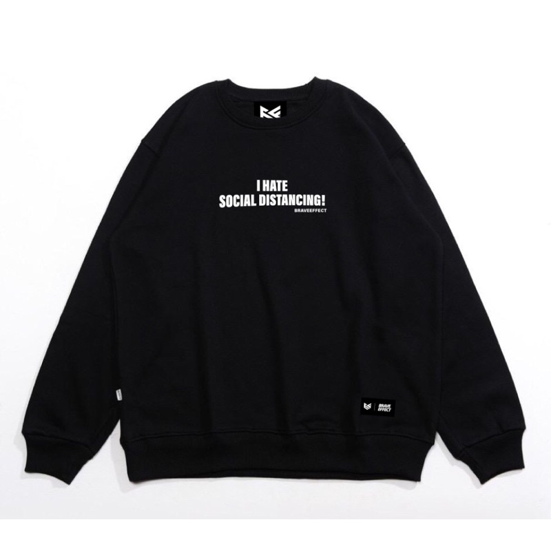 (BISA COD) BRAVE EFFECT Crewneck Bordir Sweater Jaket Hoodie Pria Wanita Premium Hodie Switer Suiter-Brve CN - SOCDSTNC
