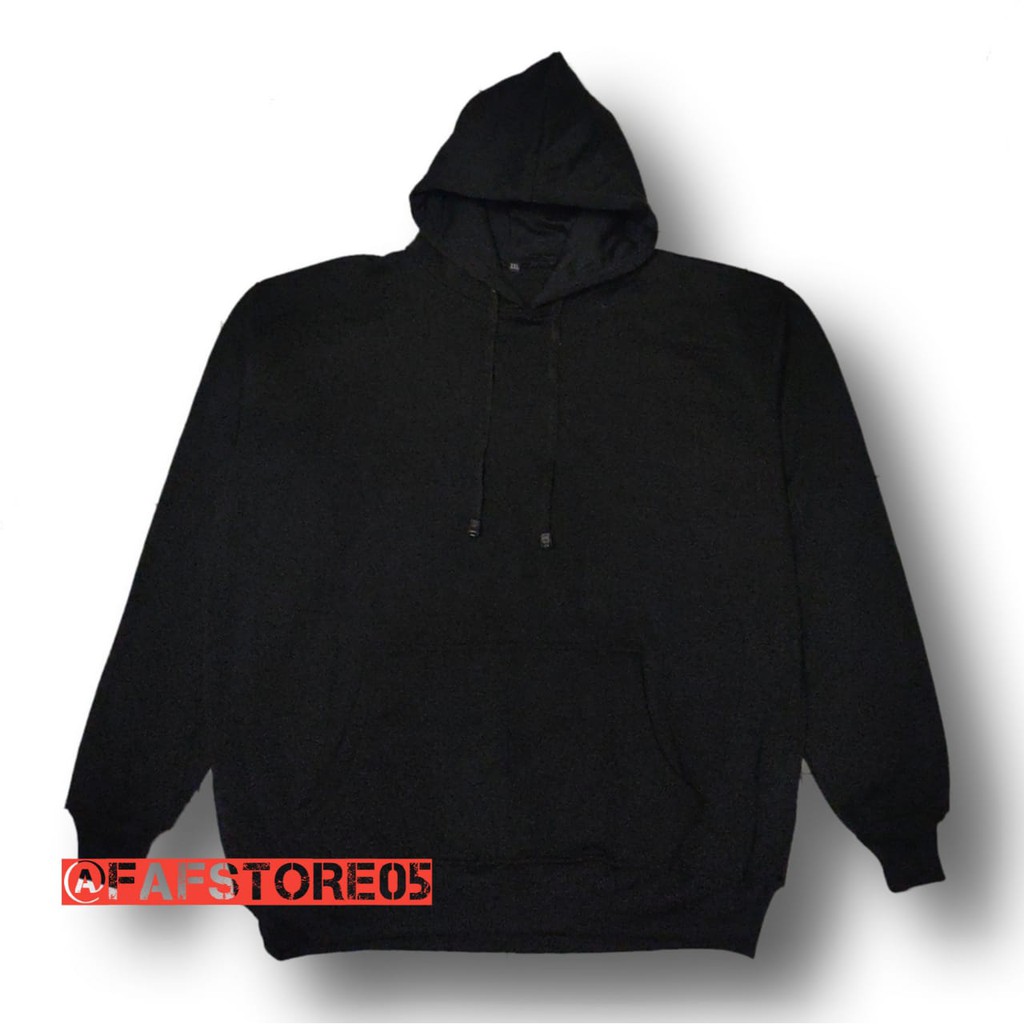 HOODIE POLOS BIG SIZE HITAM 2XL - 4XL PRIA WANITA
