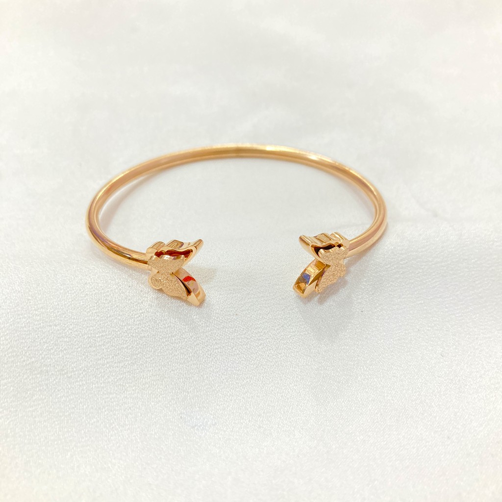 Gelang Titanium Cuff Kupu-Kupu Korean Style