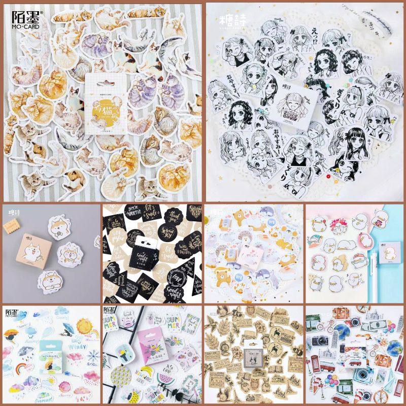 Beragam 45pcs Sticker lucu sticker buku sticker laptop sticker scrapbook tempelan sticker kecil