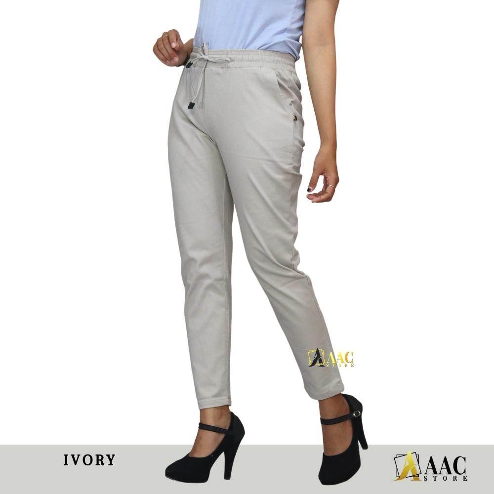 CELANA WANITA BASIC PANTS TWILL STRETCH PREMIUM