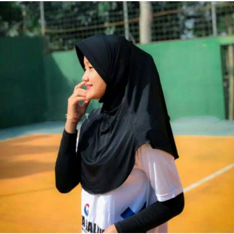 Hijab Instan Kerudung Sport Polos Menutupi Dada Kualitas Premium