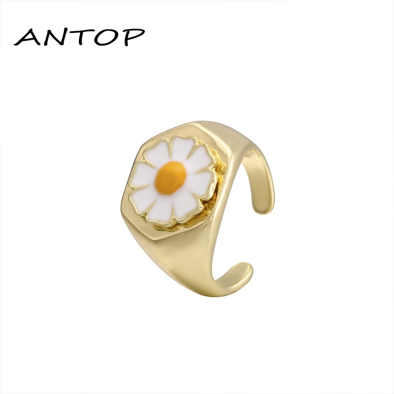 Bunga Aster Drop Wax Bunga Cincin Aksesoris Fashion Pria Wanita ANTOP