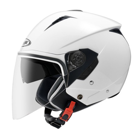 ZEUS ZS 205 WHITE GLOSSY HALF FACE DOUBLE VISOR