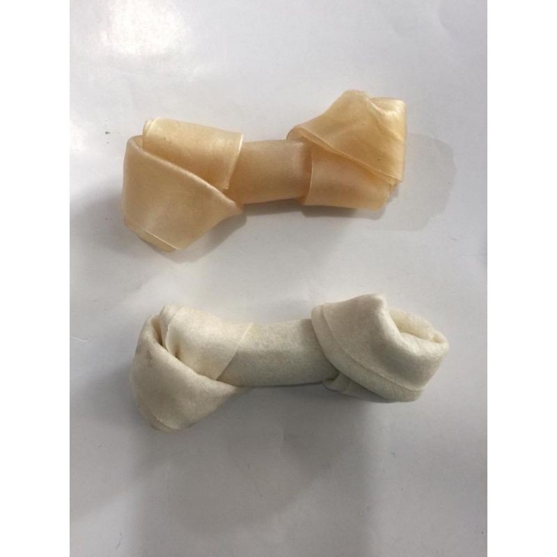 Tulang knotted bone 3&quot;Natural and white jual per pcs tulang anjing 3&quot;