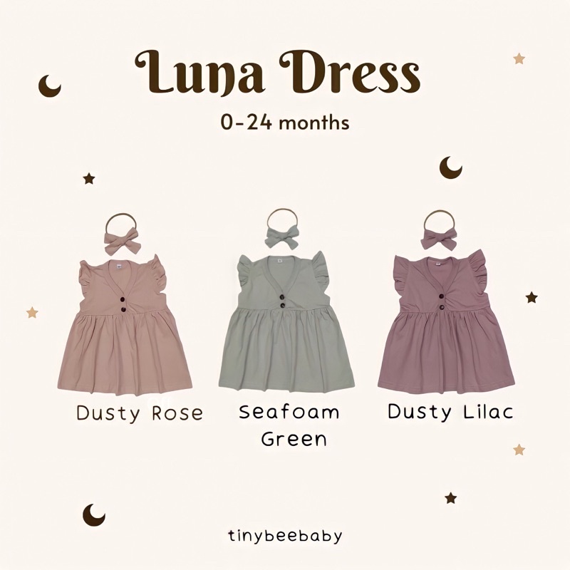 Tinybeebaby• Luna Dress/ Baju Bayi Perempuan/ Dress Bayi