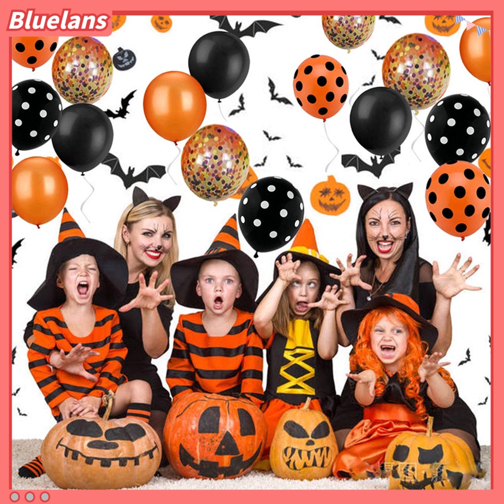 120pcs / Set Balon Latex Inflatable Bentuk Mata Hantu / Laba-Laba Untuk Dekorasi Halloween