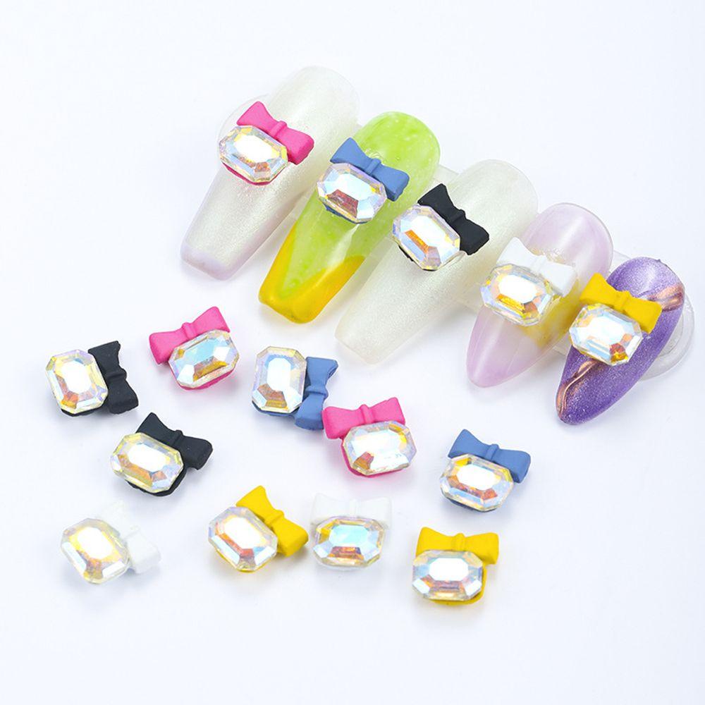 Mxbeauty 3D Dekorasi Nail Art Aurora Candy Color Hiasan Kuku Busur DIY Perlengkapan Nail Art Kristal Kuku Berlian Imitasi
