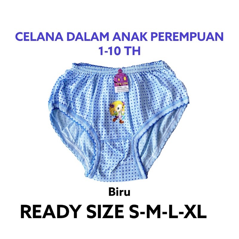 1 Lusin Celana Dalam Anak Perempuan Cewek Lusinan 10 th / CD Boxer Anak Celana Dalam Bayi TL Pokadot