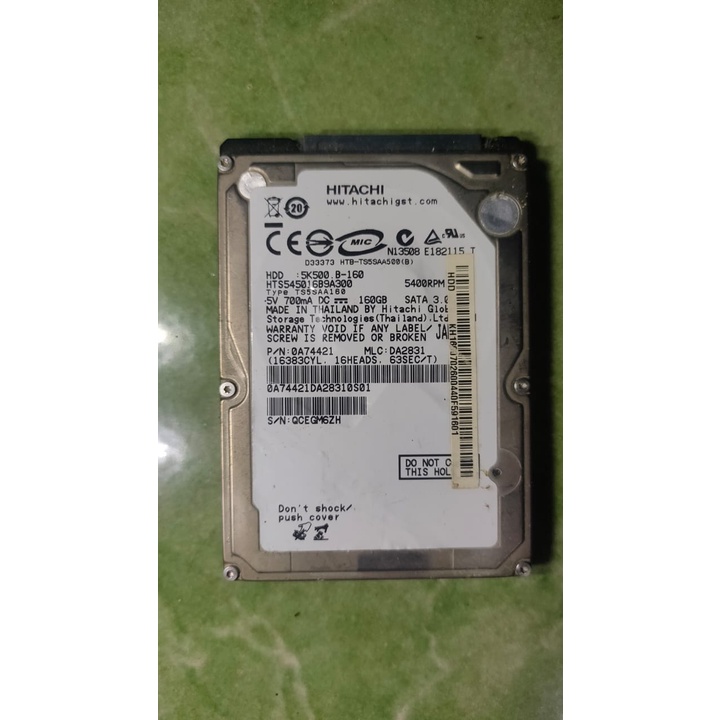 Hardisk HDD Hitachi 160Gb kondisi minus