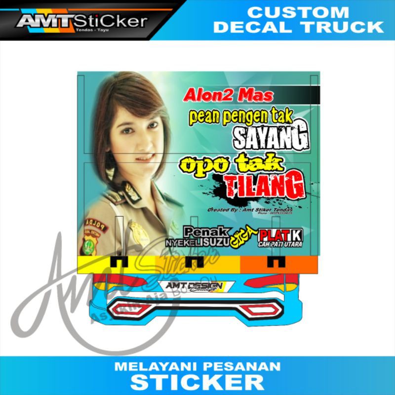 

[Terlaris] Stiker Decal/Cutting Bak Belakang Truck Cewek Stiker Truk Stiker Decal Truk