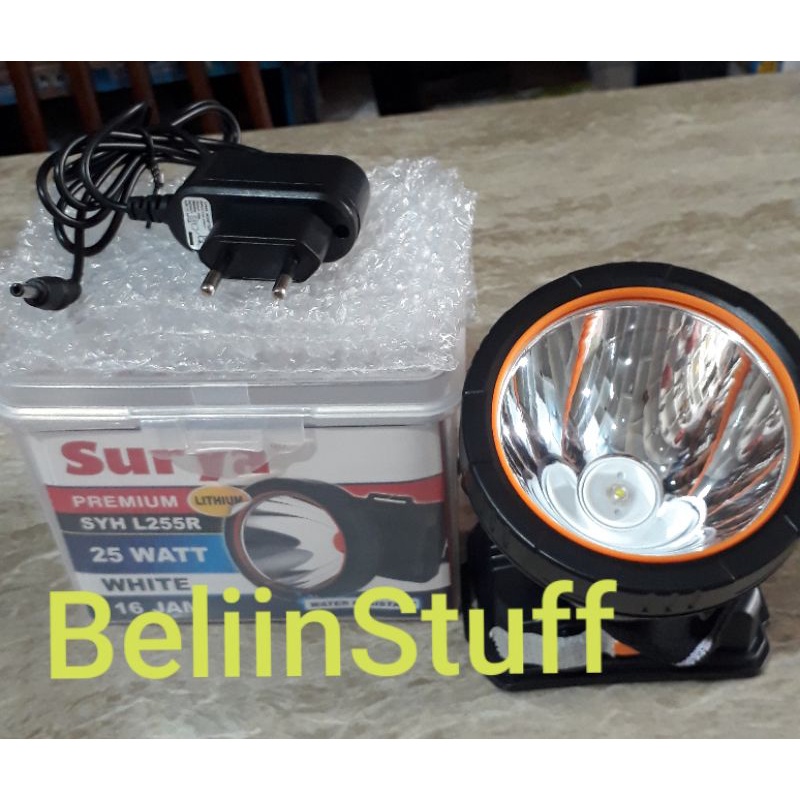 Lampu Senter Kepala SURYA premium lithium SYH L255R 25 watt 16jam - Cahaya putih