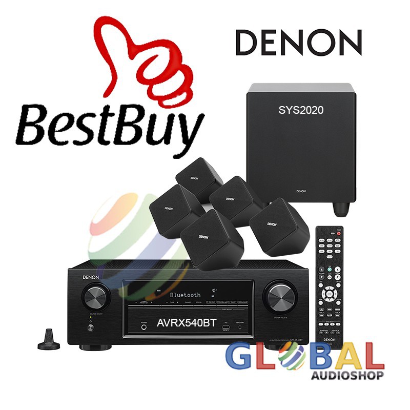 Denon AVRX540BT SYS2020 PAKET HOME THEATER AV Receiver Speaker SYS-2020 AVR-X540BT