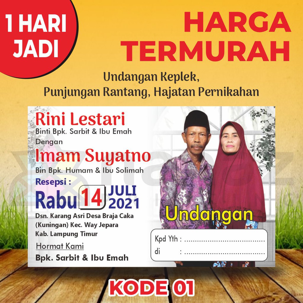 Keplek Undangan Punjungan Pernikahan Khitanan Untuk Nasi Kotak Ada Foto Termurah