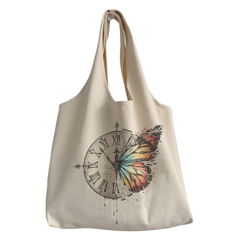 TOTEBAG 3.0 BESAR CANVAS ORIGINAL VINTAGE 8858 BIG CANVAS BAG TAS KANVAS-CLOCK BUTTERFLY