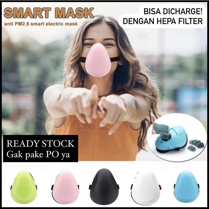 Smart Electric Mask Personal Air Purifier Masker Elektrik Hepa Filter