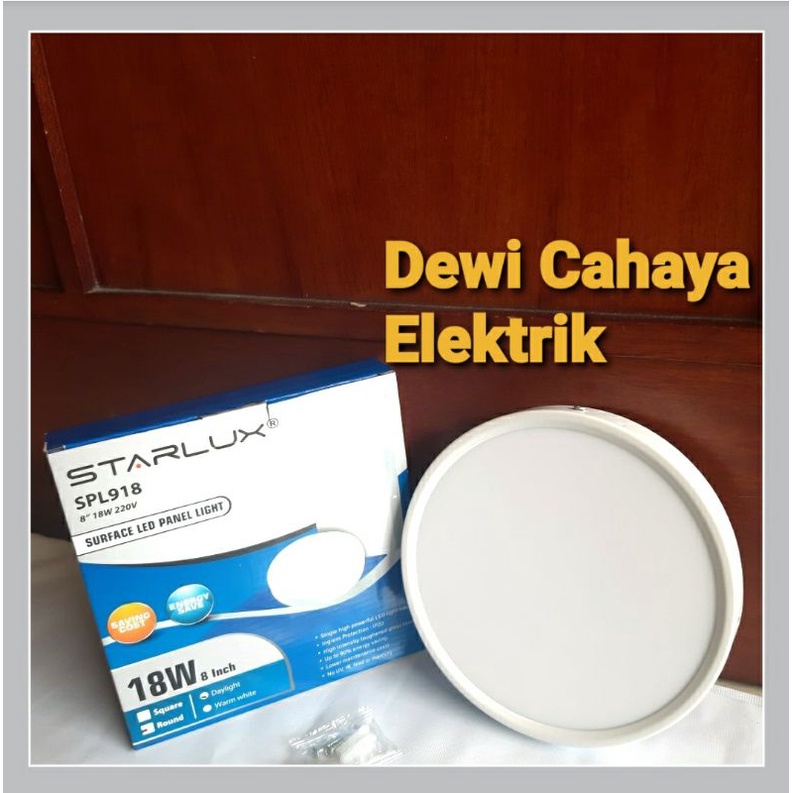 Lampu LED Downlight Outbow 18W Round 8" - Lampu Panel OB Bulat - Lampu Panel Tempel Starlux SNI Caha
