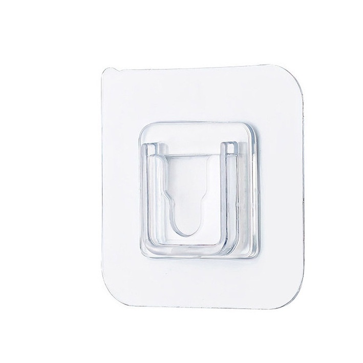 GANTUNGAN TEMPEL SOCKET HOOK TRANSPARAN 1 PASANG / GANTUNGAN PLUS MINUS DOUBLE TAPE SERBAGUNA