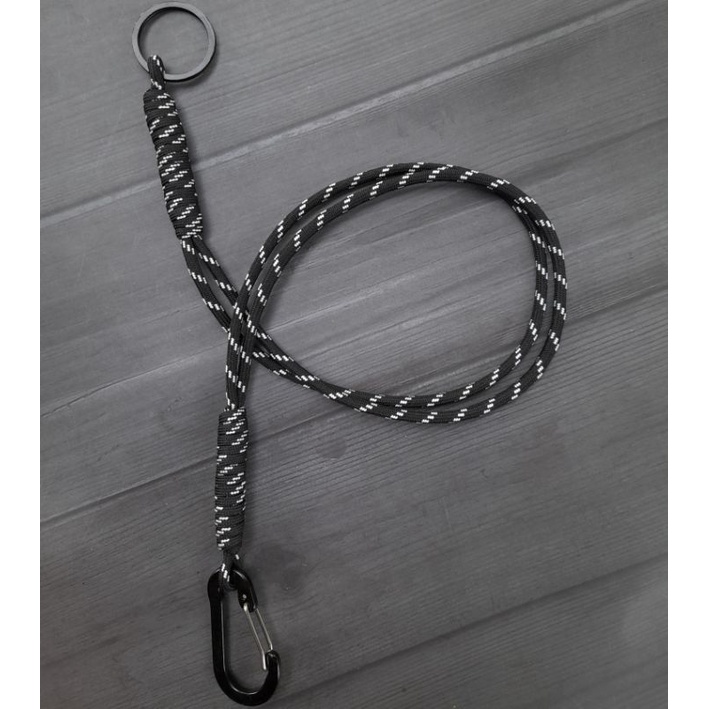 Tali Dompet Pria Keren Rangkap Lilit 2 Tali Dompet Prusik Tali Dompet Paracord dengan carabiner