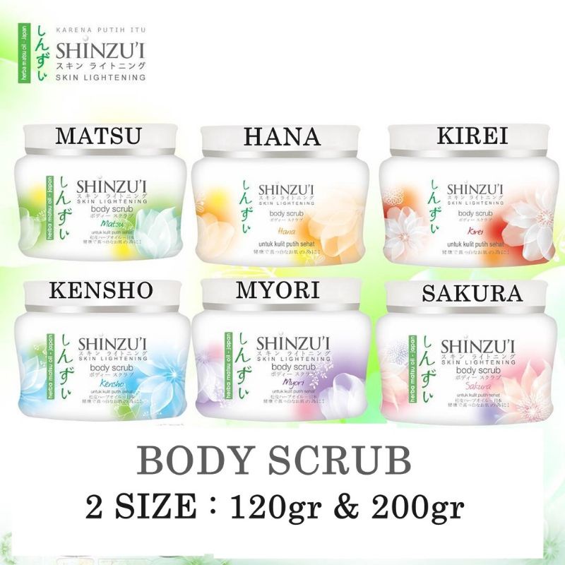 Shinzu'i Skin Lightening Body Scrub -120gr - 200gr - Lulur - Shinzui  Kosmetik Arjuna